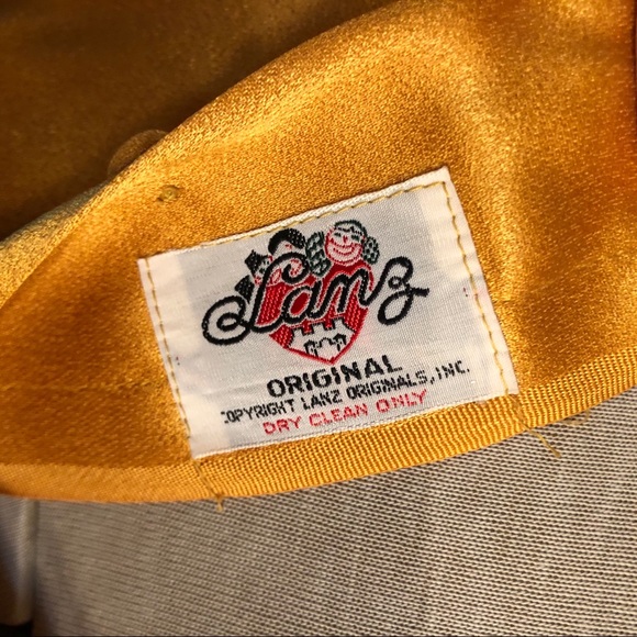 Golden Vintage Maxi Dress (Silk?) with waist sash - Picture 6 of 6